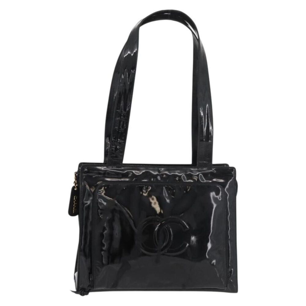 Chanel Cc Shoulder Bag Patent Leather Black Patent_Leather Shoulder Bag Bag